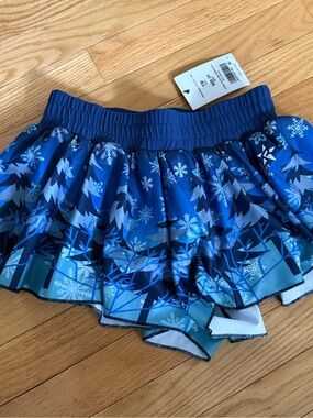 Rebel Athletic Girls YM Blue Snowflake Print Athletic Skort/Shorts